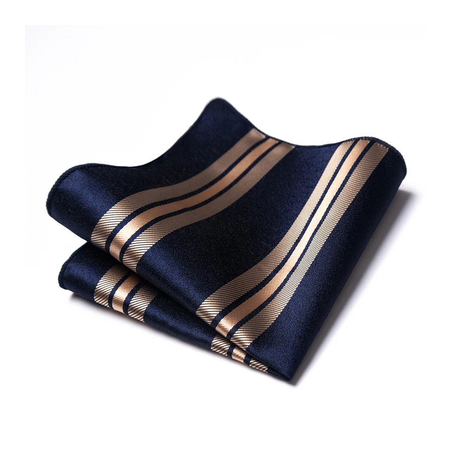 Brand Fashion Hot sale Handkerchief Suit Accessories Stripe Golden Men Abraham Lincoln's birthday Fit Workplace