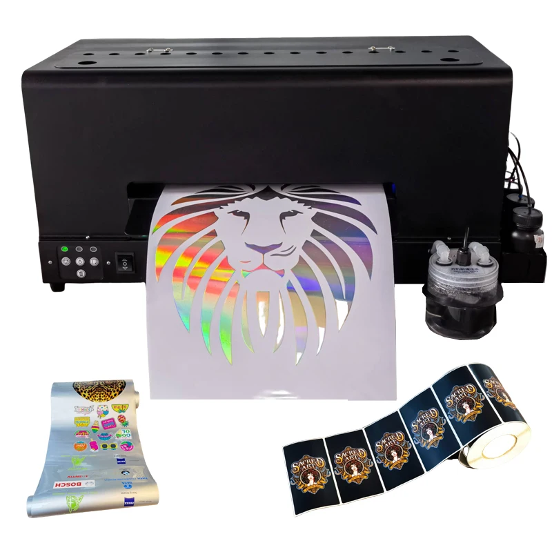 

Great A3 33CM Size Roll to Roll Inkjet Label Printing Machine Roll Sticker Printer UV Color Label Printer with Varnish Function