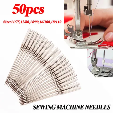 50Pcs Vintage Household Sewing Machine Needles 11/75,12/80,14/90,16/100,18/110 Universal Home Sewing Needle Sewing Accessories