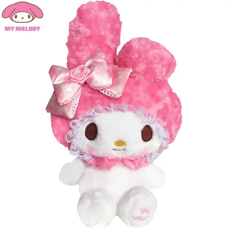 Anime Sanrio Rose Pink Hello Kitty Melody Cartoon Cute Plush Stuffed Toys Soft Pillow Plushies Doll Birthday Gift For Girls Kids