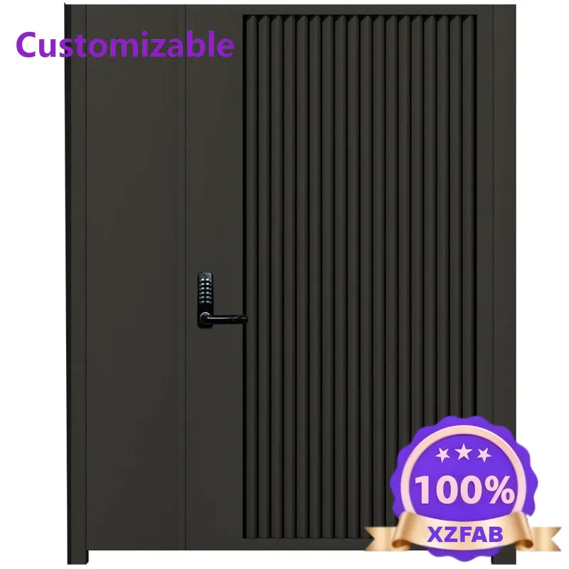 Factory Direct 2026 Customized stainless steel courtyard door Aluminum art villa entry single and double door rural fence courty
