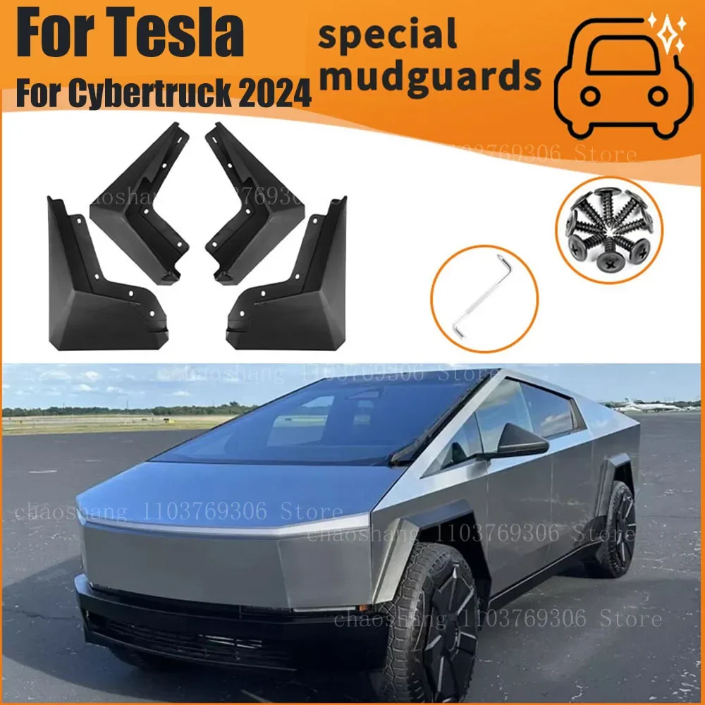 

Front Rear 4pcs FOR Tesla Cybertruck 2024 2025 Mud Flaps Guard Splash Mudguard Fender Mudflaps Car Accessories