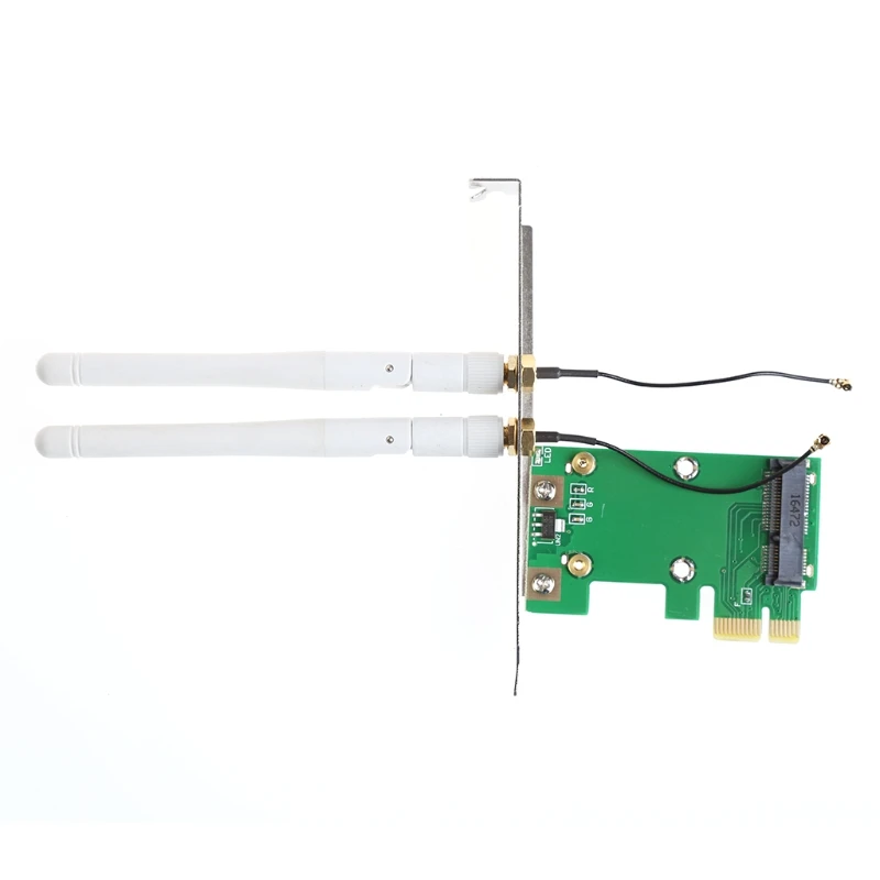 Wifi Adapter Mini Pcie to PCI-E 1X Wifi Raiser Wireless Network Card Support Mini Pcie Network Adapter with Antennas