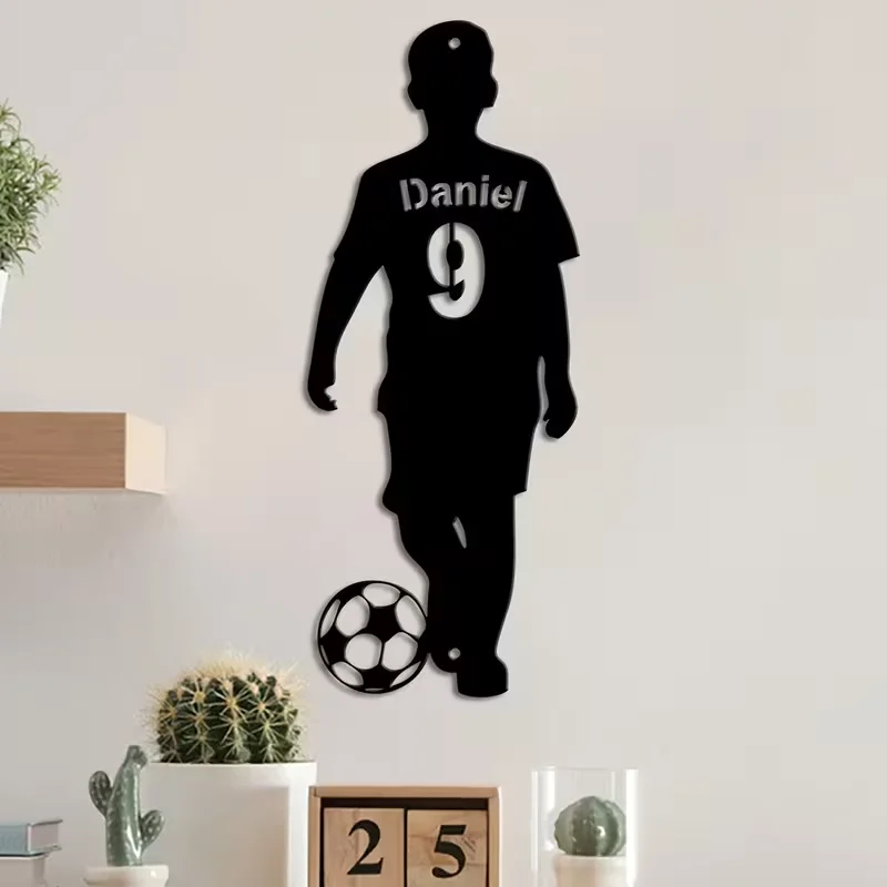 Custom Name Soccer Player Wall Decal,Personalized Boy Name, Wall Stickers,Custom Boy Name Soccer Player, Personalized Soccer Dec