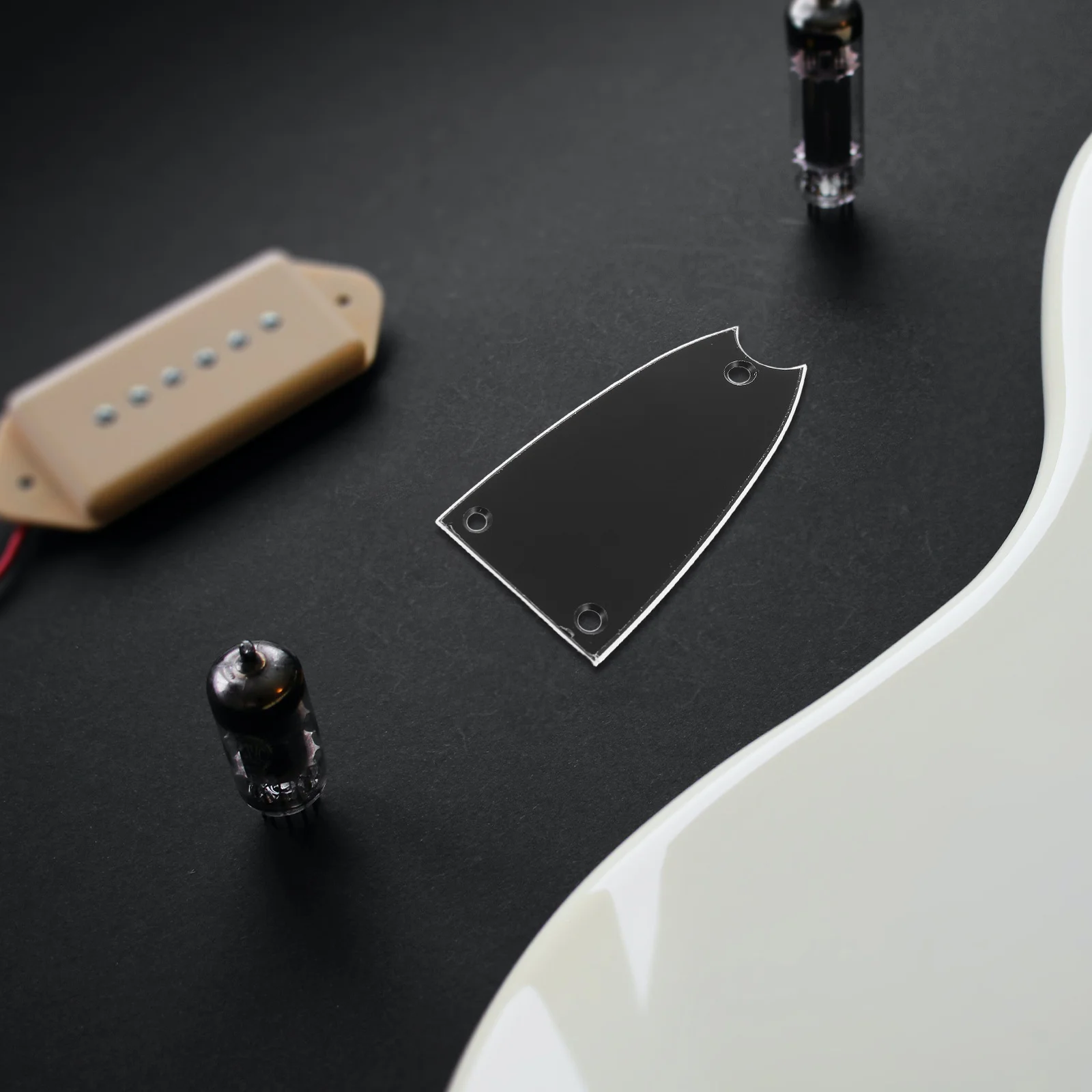 

5Pcs Metal Truss Rod Cover Plate Bell Shape for Electric Guitar Bass 3-Hole Headstock Replacement Electric Guitar Neck Plate