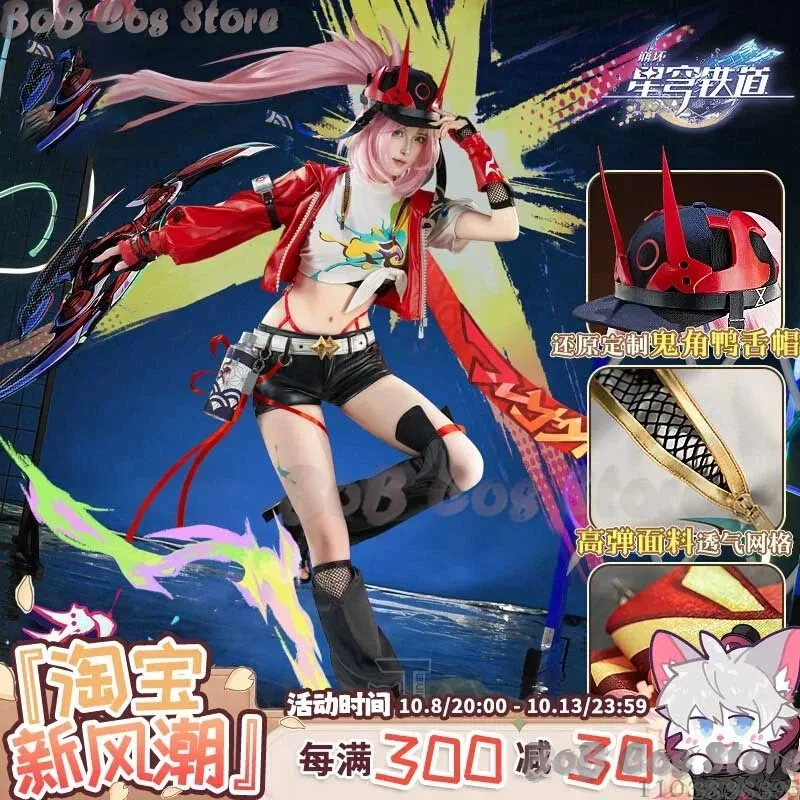 2025-11 Rappa Honkai Star Rail Cosplay Kostüm Disfraz Ranha Uniform Rosa Perücke Spiel Anime Halloween Weihnachten Party Comic-Con Rol