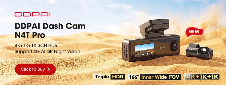 【New】DDPAI Z60Master Dual Dash Cam 4K+2K 2/3 Channel Front and Rear HDR Night Vision WiFi6 GPS ADAS Dash Camera DVR Car Dashcam