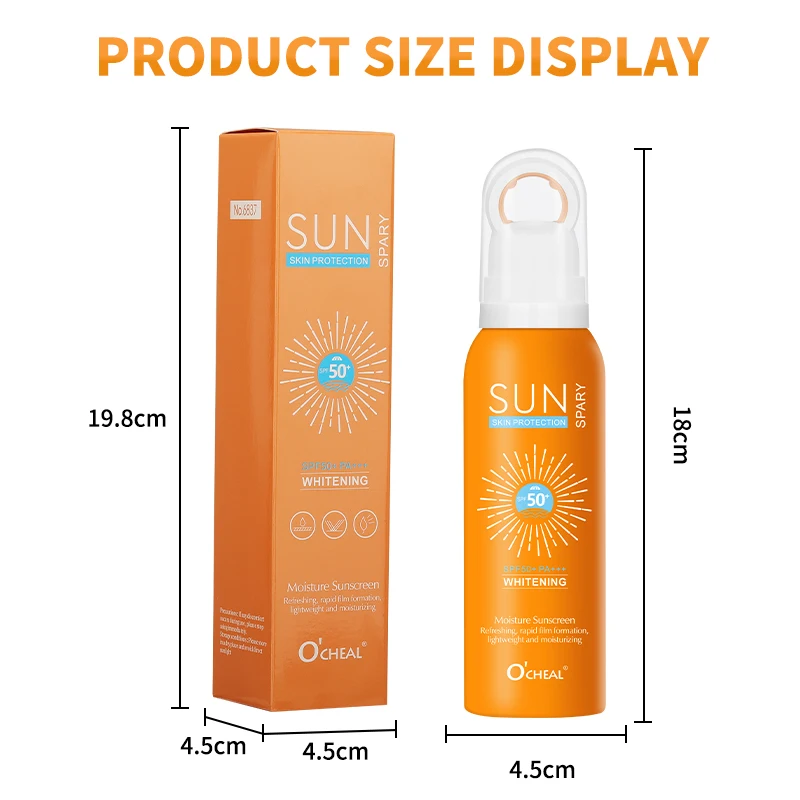 O‘cheal 150ml Sunscreen Spray Anti-aging Anti Wrinkle Moisturizing Whitening Sunscreen Spray Facial Body Neck Skin Care Cream