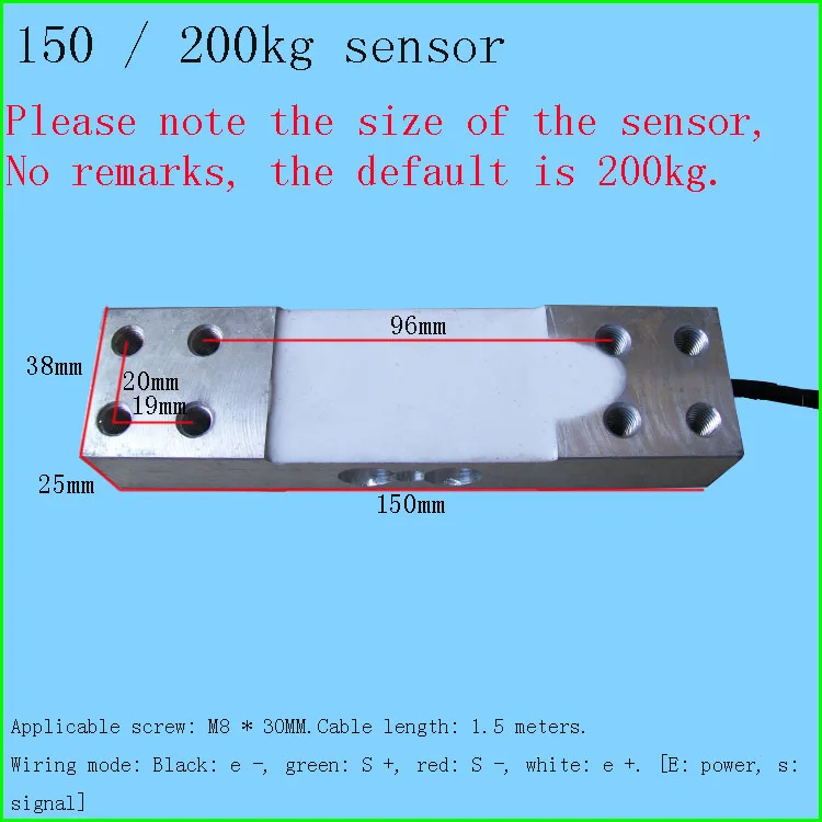 Imagem -03 - Sensor de Pressão Eletrônico Load Cell Pesando Sensor Balança Eletrônica 100kg 140kg 180kg 150kg 200kg 350kg