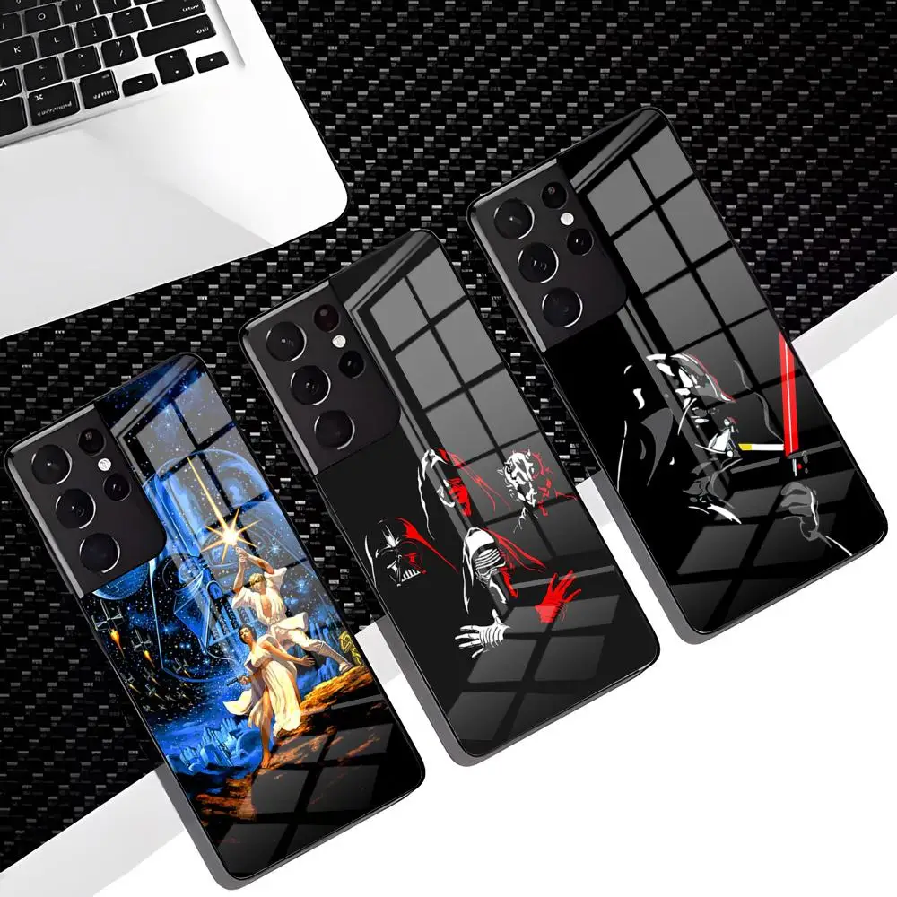 hot-s-star-a-wars-caso-de-telefone-para-samsung-s25-edge-ultra-23-22-21-20-ultra-plus-s24-fe-a54-53-25-capa-de-vidro