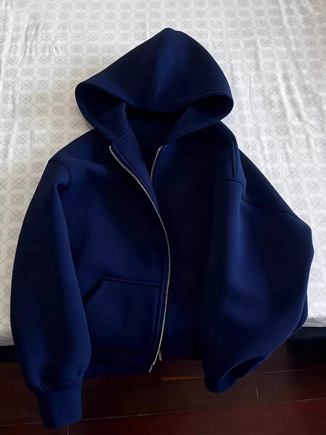 

Cleanfit Fce Lined Hooded Cardigan Men's Autumn Winter Heavyweight Structured ape Casual Sweatirt Jaet in Royal Blue