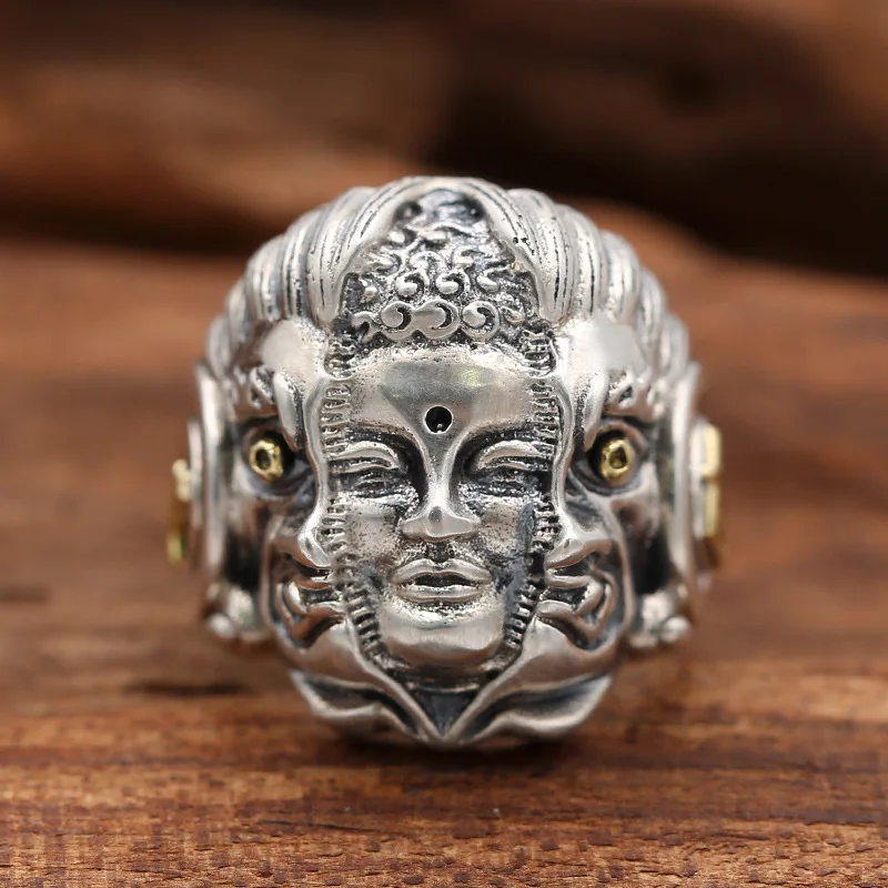 S925 Sterling , Thai Silver Jewelry, Breaking Through Demon, Open , Men'S Ring