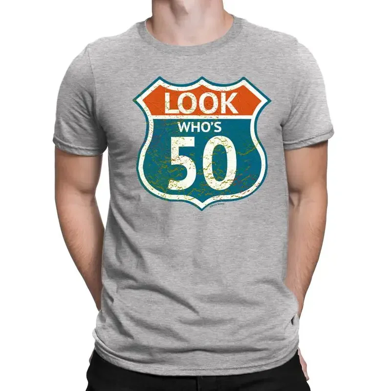 Mens 50Th Birthday T Shirt Look Whos 50 Route 66 Retro