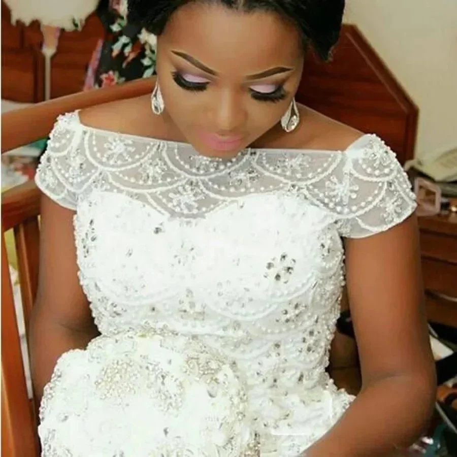 Suknie ślubne syreny z koronką, białe, księżniczka, nowość 2023, zdobione koralikami, suknia ślubna dla panny młodej, suknia ślubna, robe de mariee