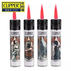 Clipper Lighter, New Pattern for Fall 2024, Nylon Body, Pink Windproof Flame, Butane Gas Lighter, Clipper Lighter Collector,Gift