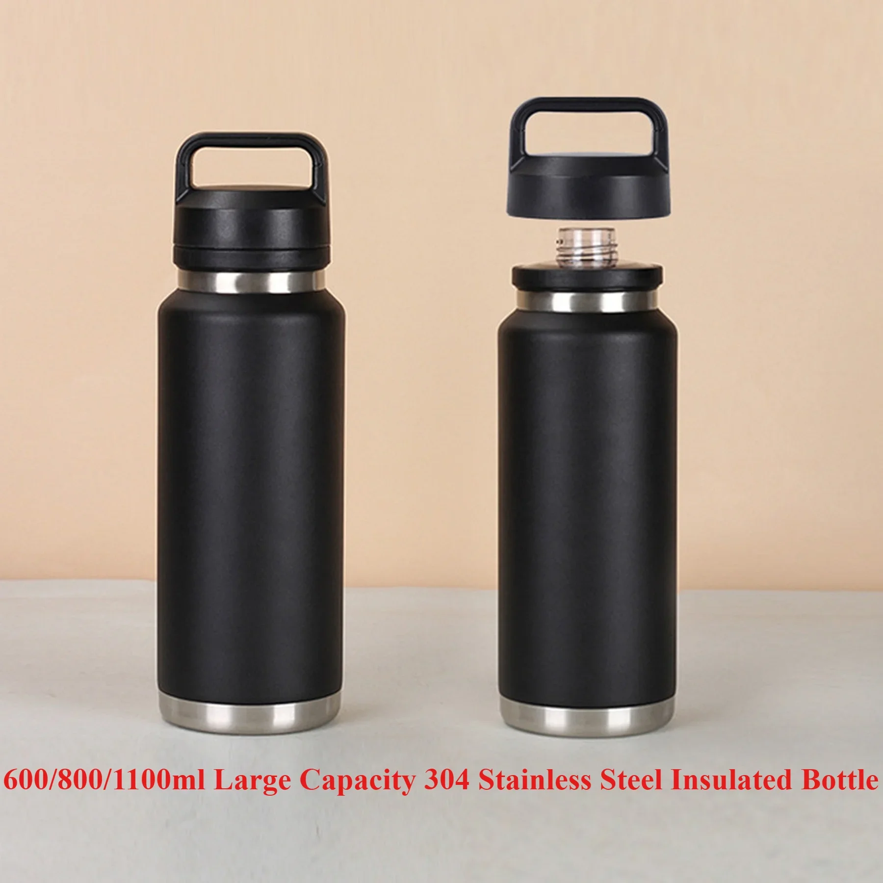 600ml Large Capacity 304 Stainless Steel Insulated Bottle Business Travel Cycling Portable Outdoor Sports Water Bottle