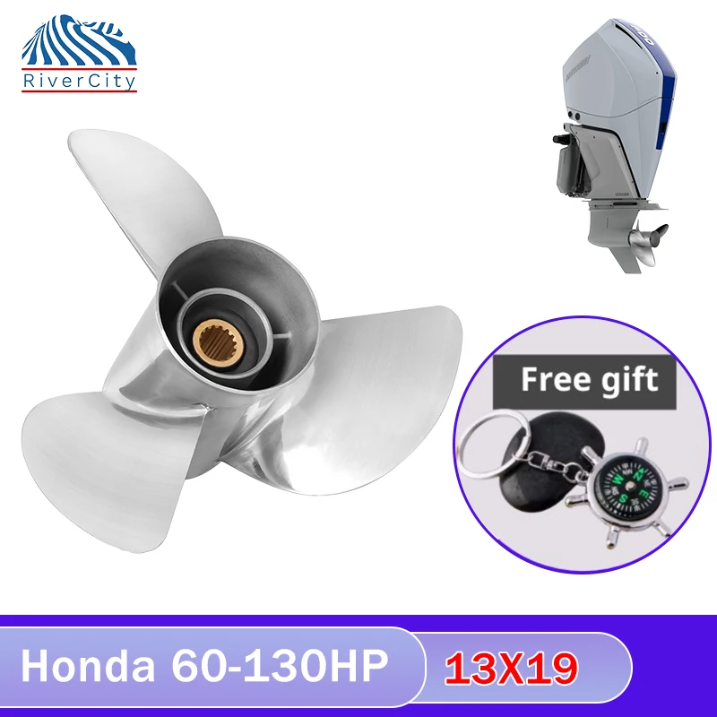 

Outboard Propeller For Honda 60HP 75HP 90HP 115HP 130HP 13x19 Boat Stainless Steel Screw 3 Blade 15 Spline Marine Engine