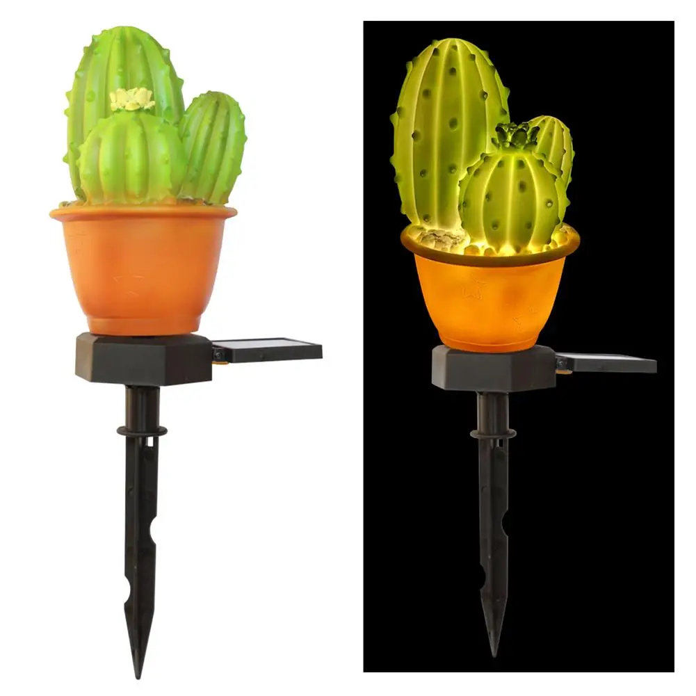 Solar LED Lawn Lamp Cactus Shape Spike  Light for Outdoor Garden Yard Ground Landscape Support Lamp Solar Energy Lamp Courtyard