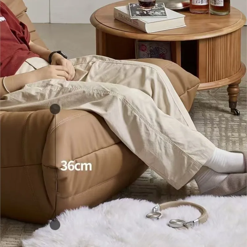 캐터필러 토고 싱글 리클라이너 레이지 소파 와비사비 스타일 거실 침실 발코니 휴식용 리클라이닝 수면용 78x103cm