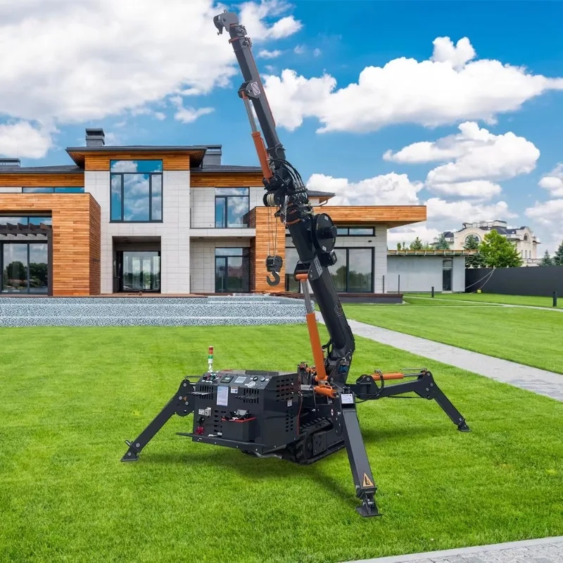 Customized Diesel Electric 3Ton Spider Crane Remote Load Indicator Spider Crane With Fly Jib Man Basket Attachmenrt