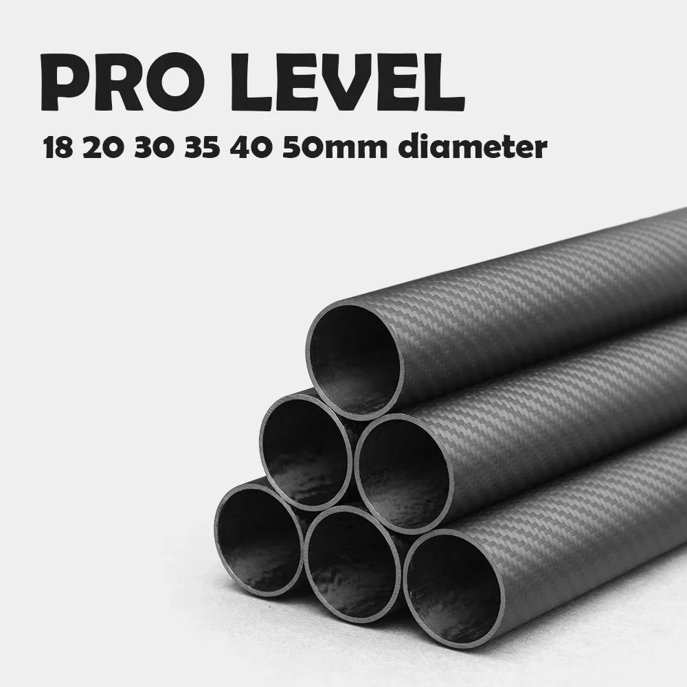 RJXHOBBY 100% T300 CFRP 1500mm 1000mm Length OD 25mm - 200mm Large Diameter 3k Carbon Fiber Tube Pipe