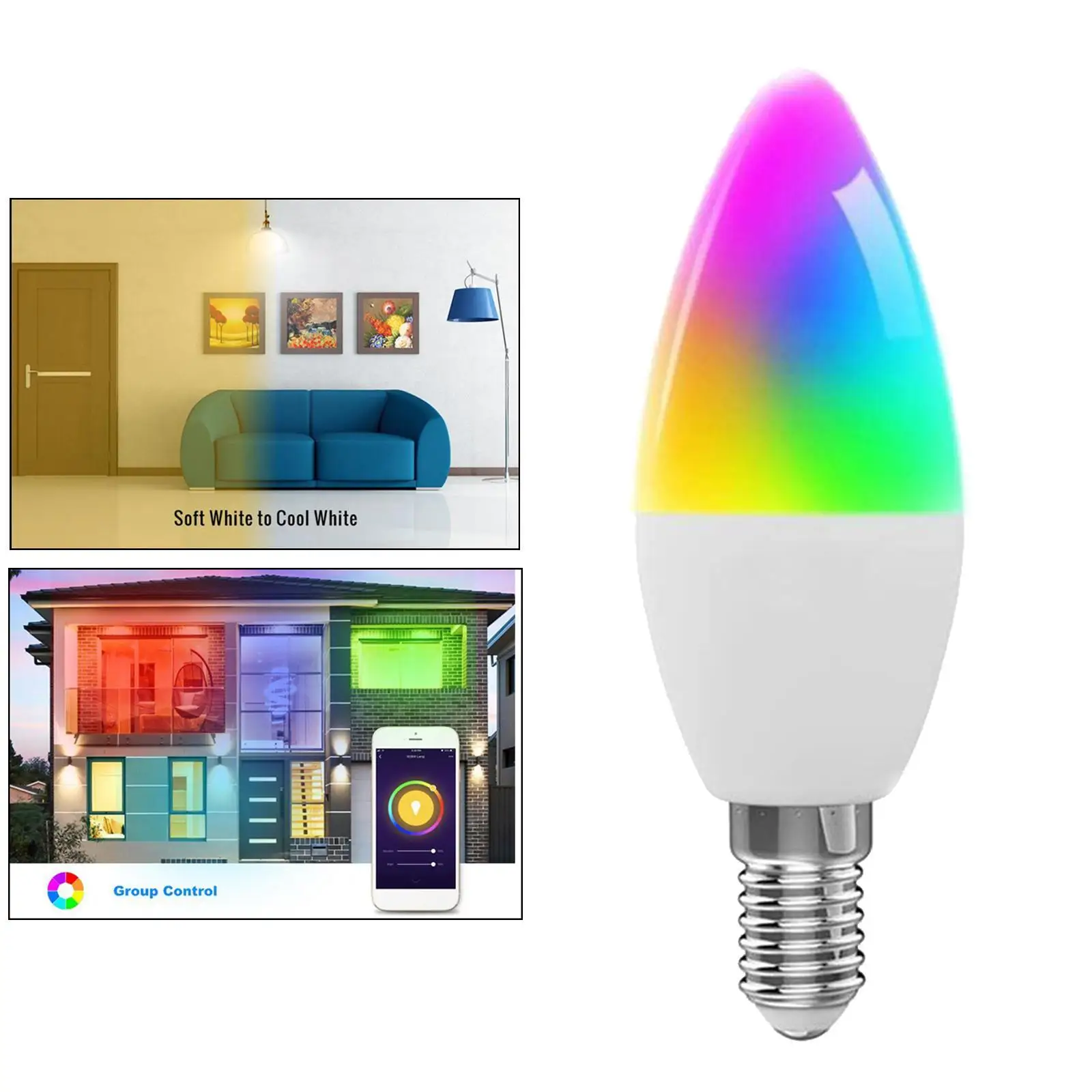 Remore Control LED Voice 0LM E14 Dimmable Lamp for for home