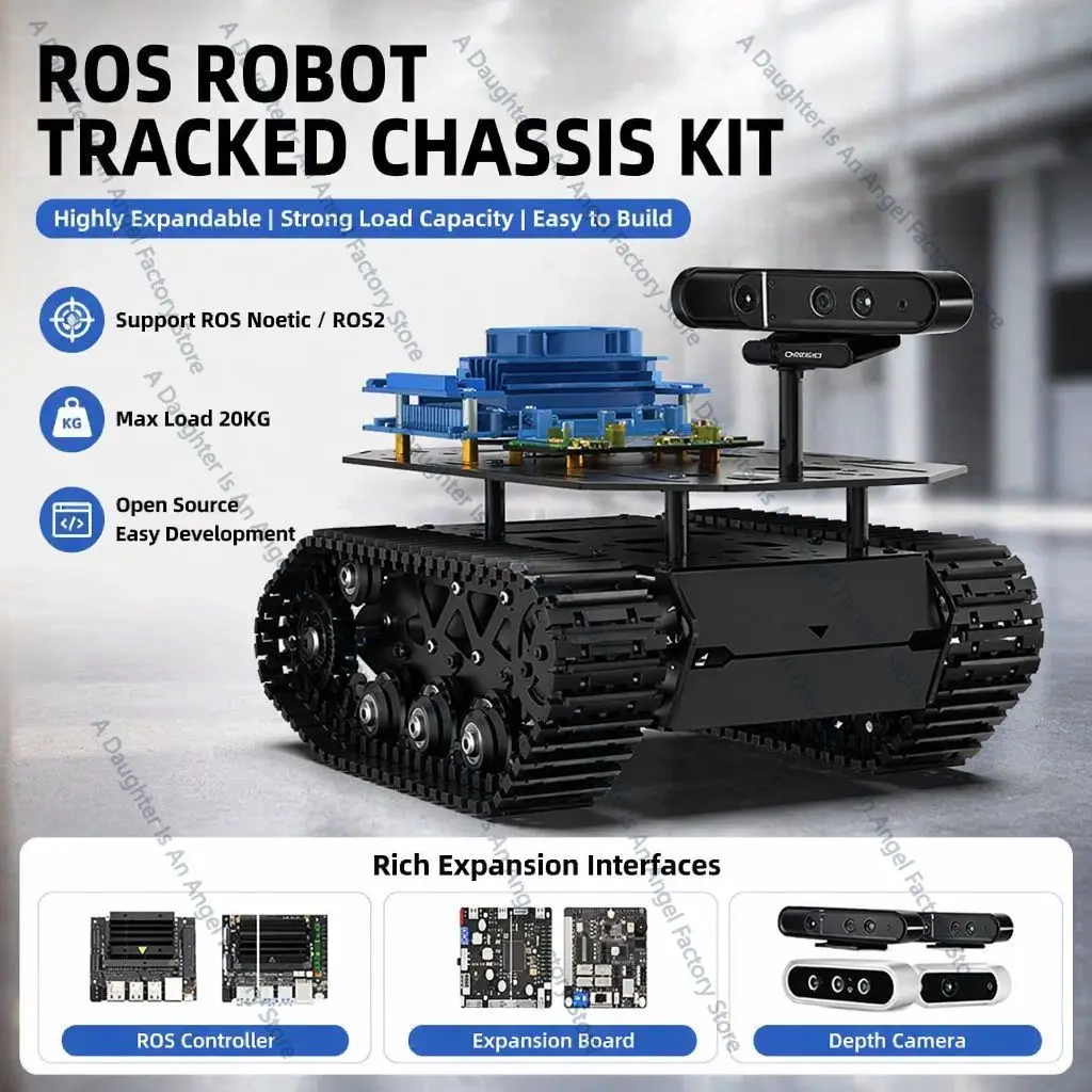 10KG Load Strong Shock Absorption RC Tank Chassis with Suspension All Metal Tank Robot 12V Encoded Motors Programmable Robot Car
