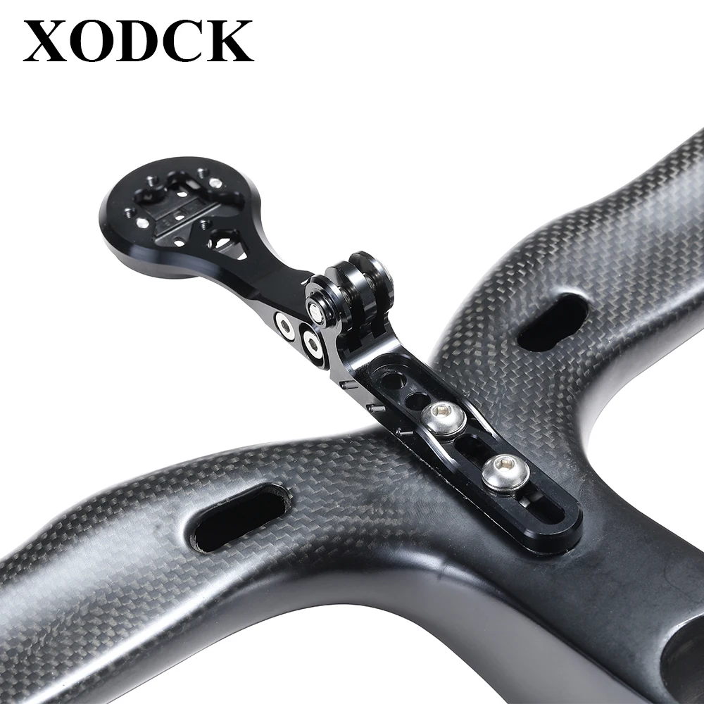 XODCK Aluminium Bicycle Computer Mount for Road Bike Integrated Handlebar Compatible with Garmin Wahoo Bryton Gopro Flashlight