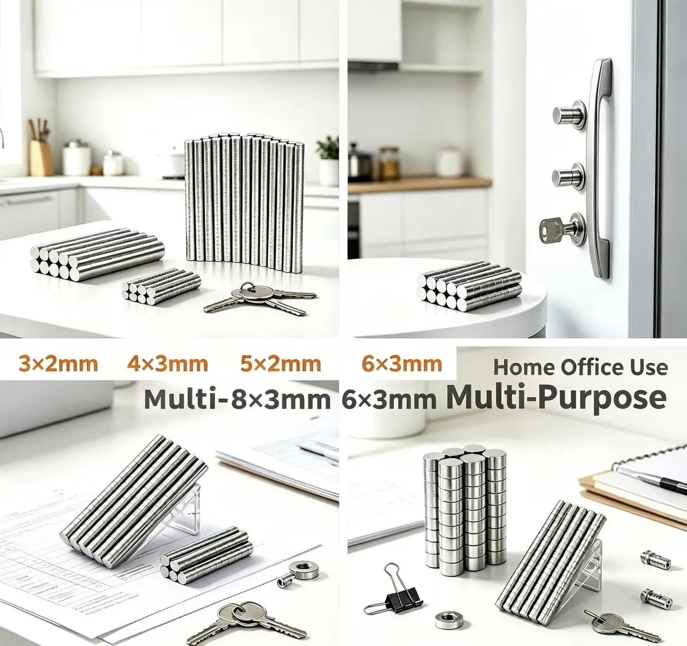 3X2 4X2 6x2 5x2 6x1mm Small Magnets, Refrigerator Magnets of Different Sizes,  Mini Magnets for Fridge, Kitchen, Of 5x3 8x2 10x2