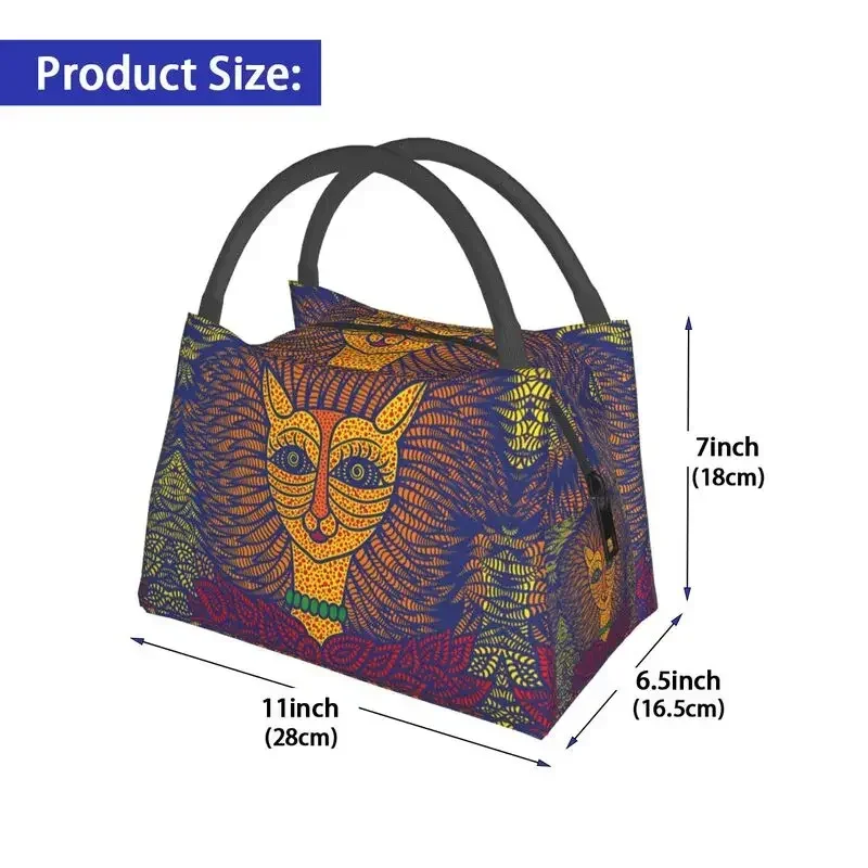 Yayoi Kusama Self-Portrait Insulated Lunch Bag for Women Leakproof Abstract Art Cooler Thermal Lunch Tote Beach Camping Travel