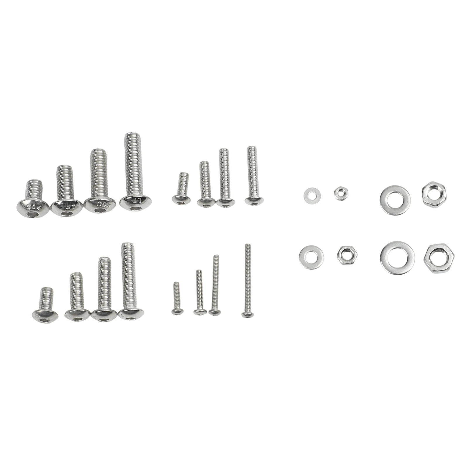 For DIY Repair Silver Stainless Hex Screws Complete Hardware Set Hand Tool Set Socket Head Cap 304 Stainless Steel