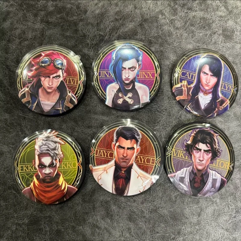

Original League Of Legends Game Character Jinx Vi Viktor Blind Box Iron Medal Badge Backpack Decoration Surrounding Toys Gift