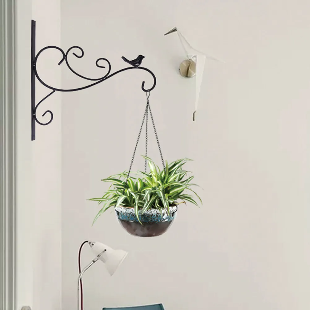 1Pcs Wall Mounted Hanger Iron Flower Pot Rack Hanging Plant Bracket for Balcony Kitchen Windowsill Garden Decor Strong Stable