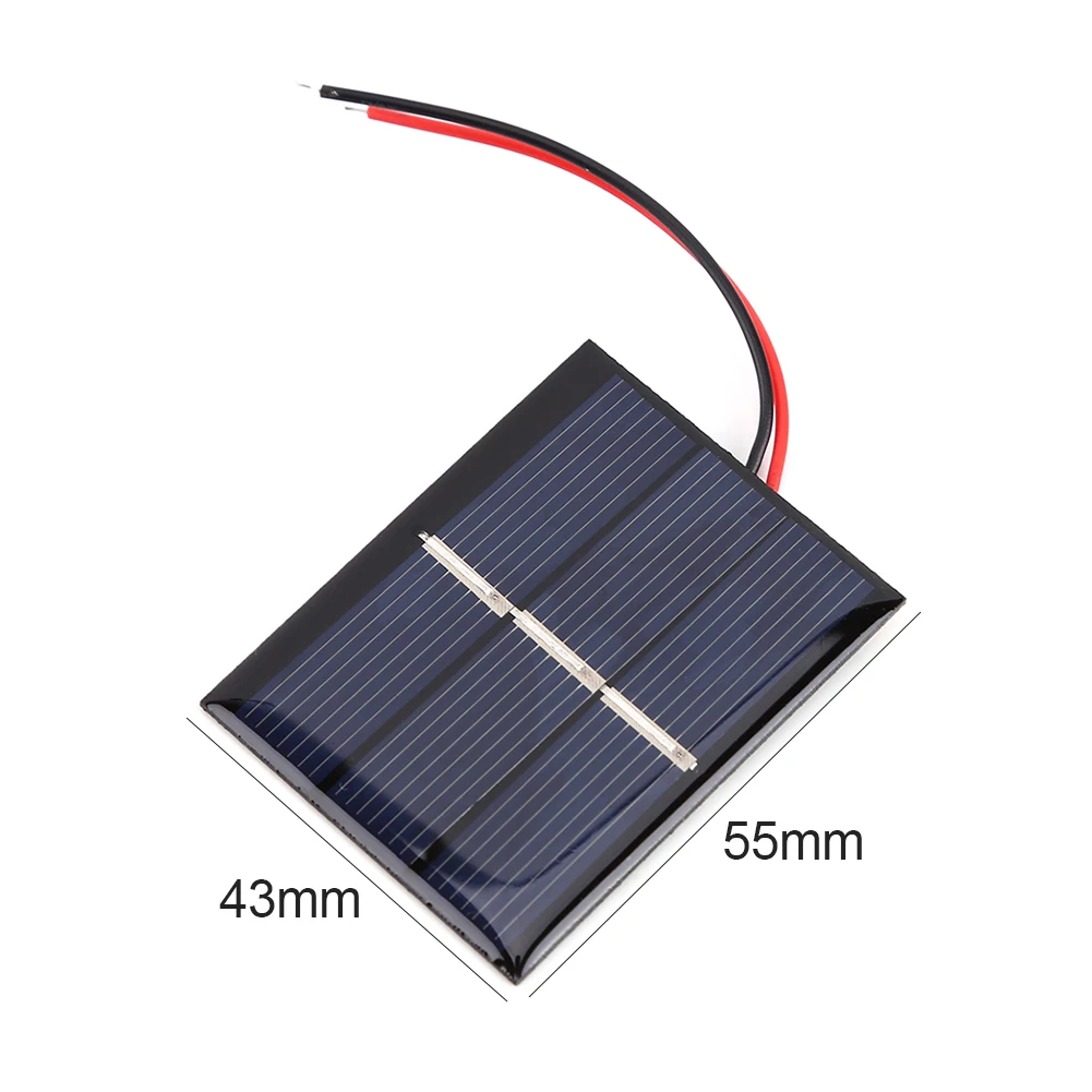 Solar Panel Study DIY Battery Charger Silicon 0.4W 1.5V Solar Panel Mini Solar System for Battery Cell Charger Wire