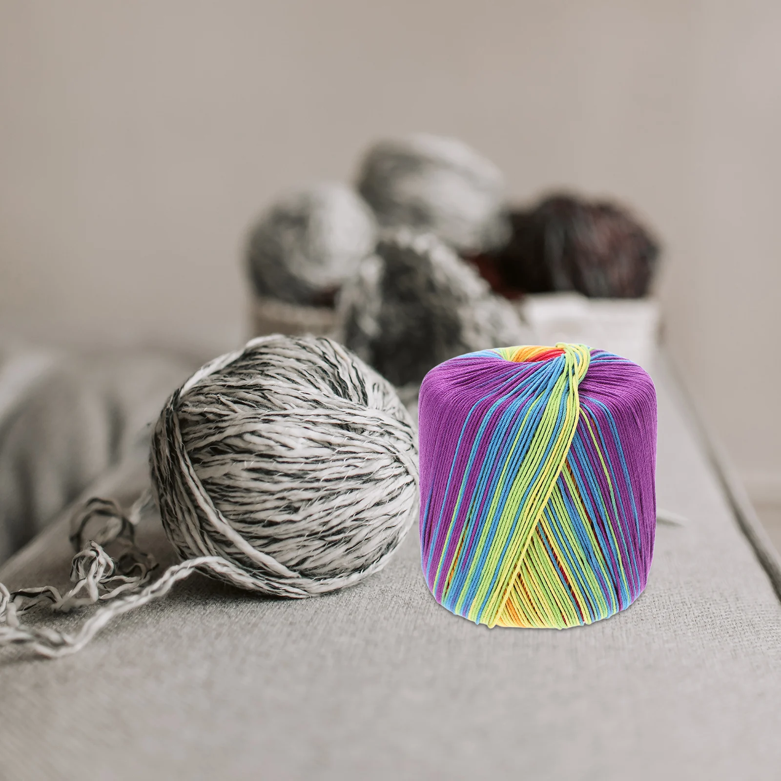 

Lace Thread Cotton Colorful Yarn Pastel Rainbow for Crocheting Hand Crocheted Gradient