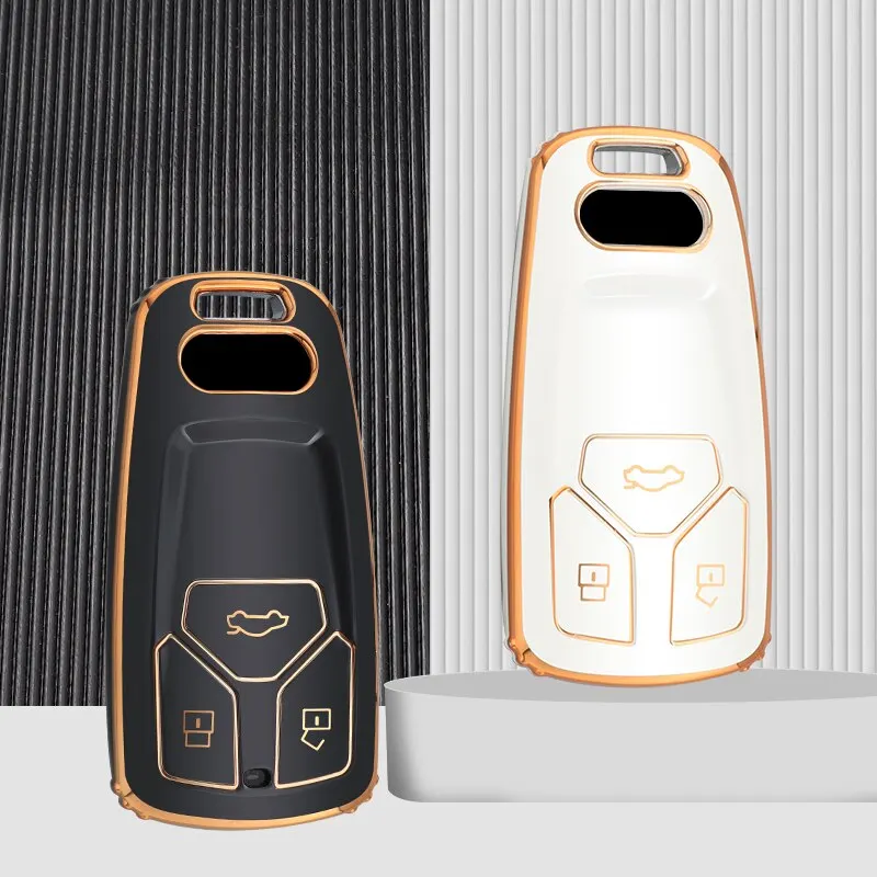 TPU Car Remote Key Case Cover Shell For Audi A4 B9 A5 A6 8S 8W Q5 Q7 4M S4 S5 S7 TT TTS TFSI RS Protector Fob Keyless