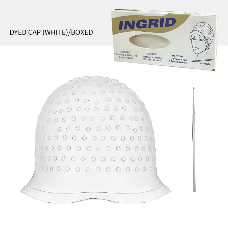1 Pc Reusable Silicone Hair Coloring Highlighting Cap With Hook Professional Hair Dye Cap with Holes Hair Salon Tools