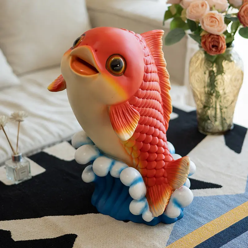 

Fish Cute Money Boxes Cartoon Anime Luxury Accent Vintage Room Decor Unique Creative Piggy Bank Modern Skarbonka Home Products