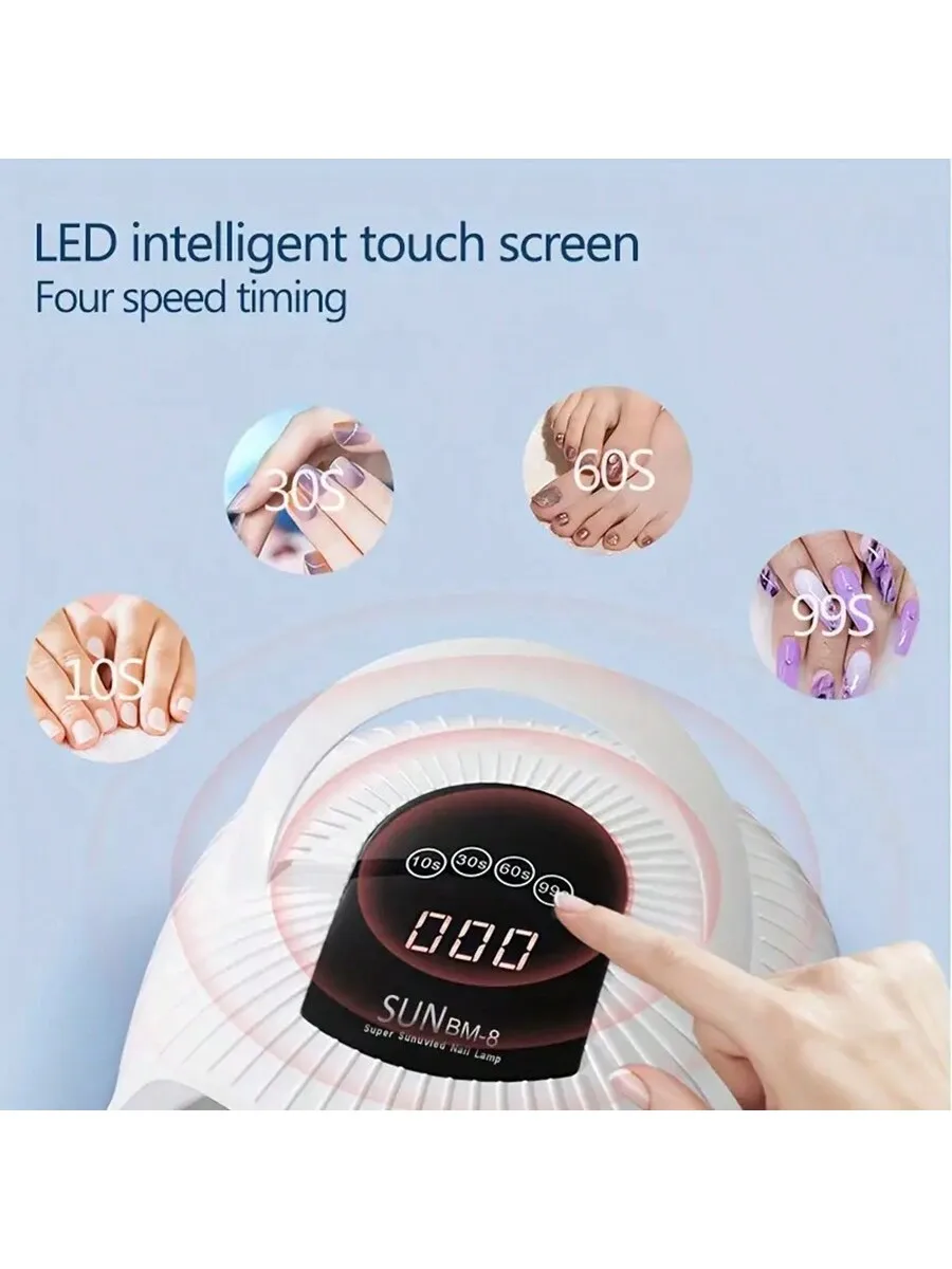 مصباح أظافر LED قوي بالأشعة فوق البنفسجية ، مصباح لعلاج الجل ، طلاء الأظافر ، استشعار الحركة ، مانيكير ، باديكير ، أداة صالون ، 72 مصباح