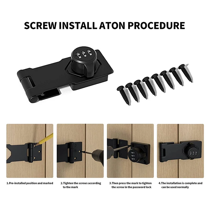 

T82C Hot Sale-2X Household Cabinet Password Locks, Cabinet Door Combination Lock, Door Lock Clasp Door Cabinet, Privacy Lock (Bl
