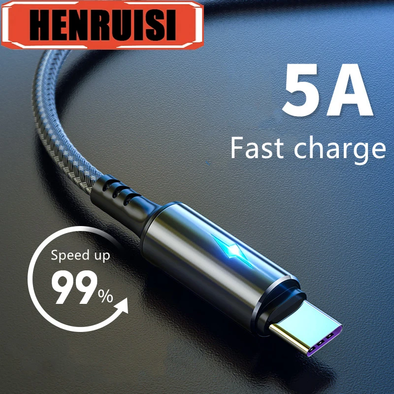 5A Micro USB Cable LED Fast Charging Micro Data Cord For Huawei Samsung Xiaomi 14 Android Mobile Phone Accessories Charger Cable