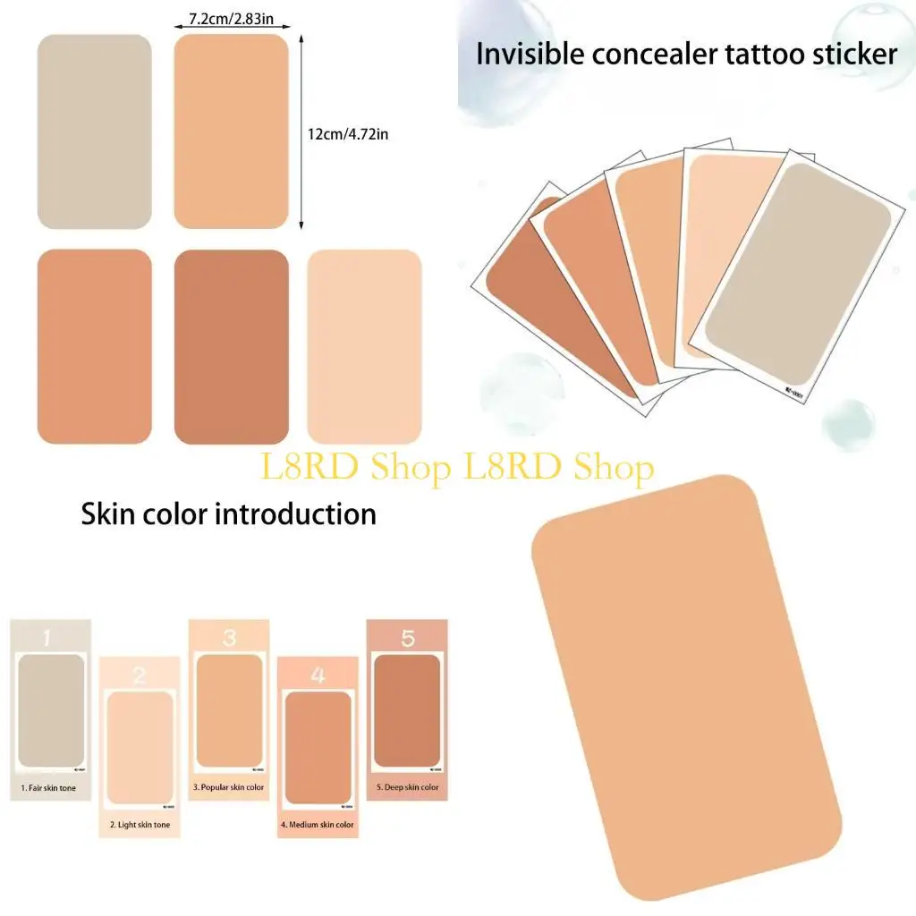 

L8RD Natural Looking Tattooed Concealment Stickers Convenient Scar Hiding Patches for Weddings and Performances
