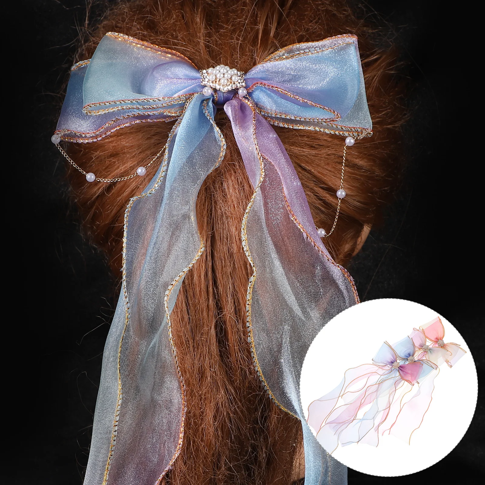 

4pcs Ribbon Bowknot Clip Barrette For Chic Comfortable Hairpins Accessories Daily Travel Gift Idea Hair Bows Clip Bowknot