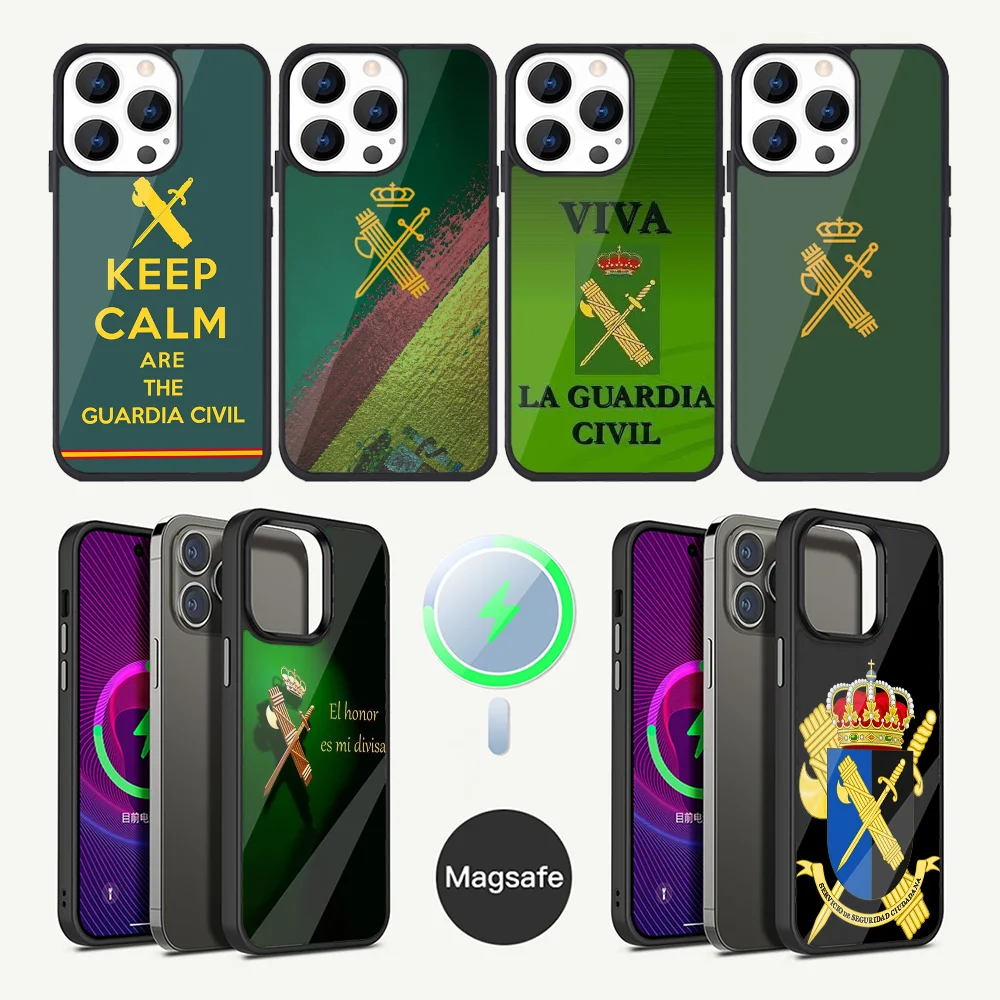 Spanish Guard Civil Emblem  Phone Case For iPhone 15,14,13,12,11,Plus,Pro,Max Mini Magsafe Magnetic Wireless Charging