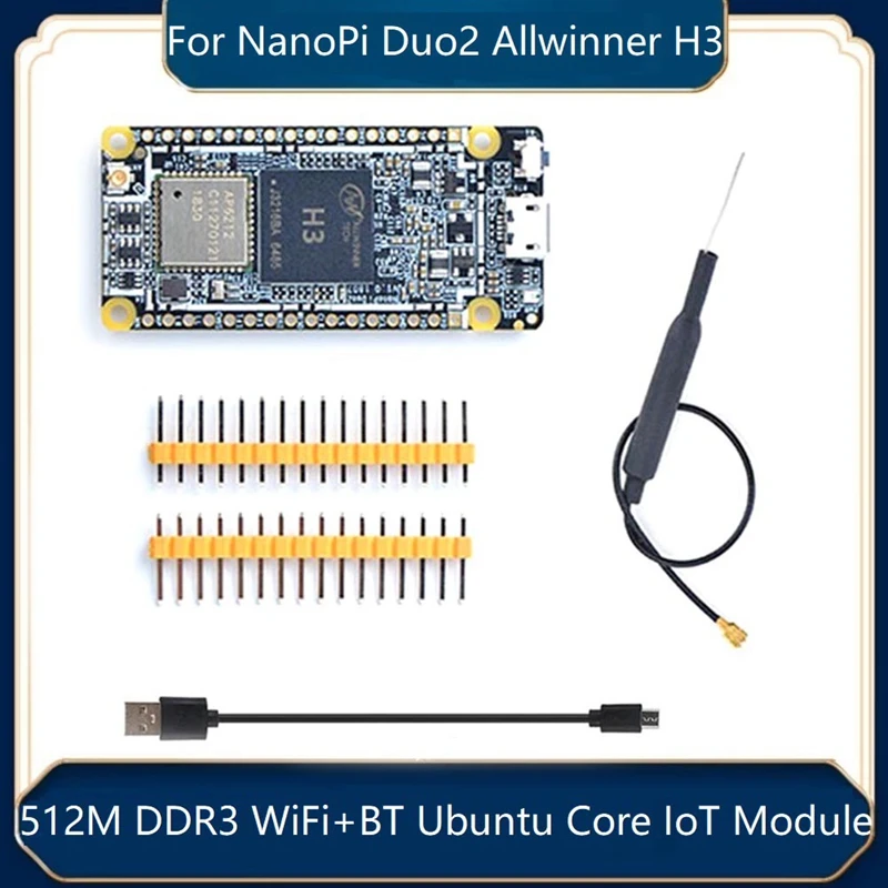 

For NanoPi DUO2 Development Board+Micro-USB Cable+Antenna 512M DDR3 Allwinner H3 WiFi Bluetooth Ubuntu Core IoT Module