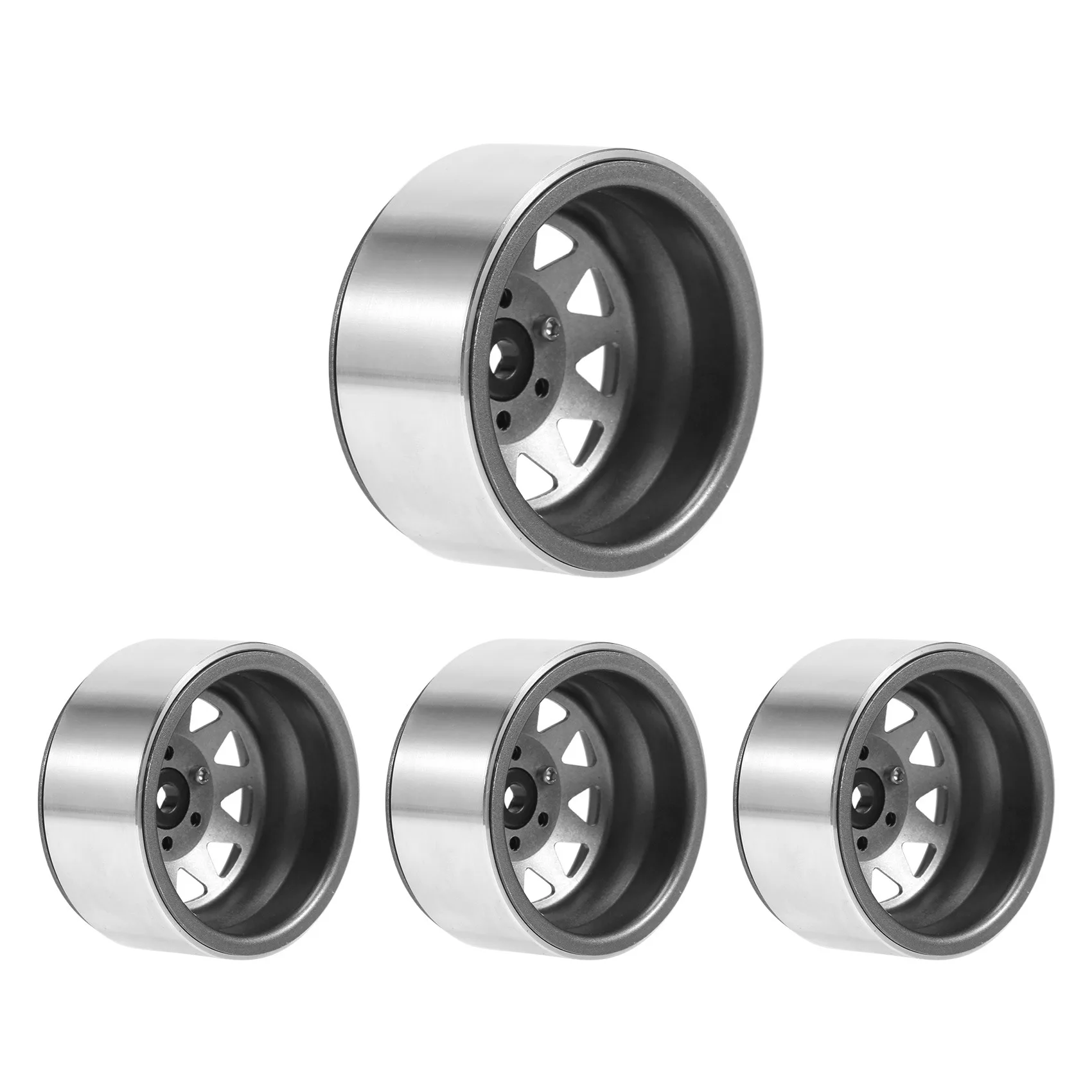 【CYBER MONDAY】4PCS Wagon 1.9 Metal Beadlock Wheel Hub Rim for 1/10 RC Crawler SCX10 90046 TRX4 D90,2