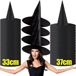 Halloween Hat Black White Witch Cap Halloween Home Party Hanging Decorations Cosplay Props Festival Favor Wizard Hats Kids Toys