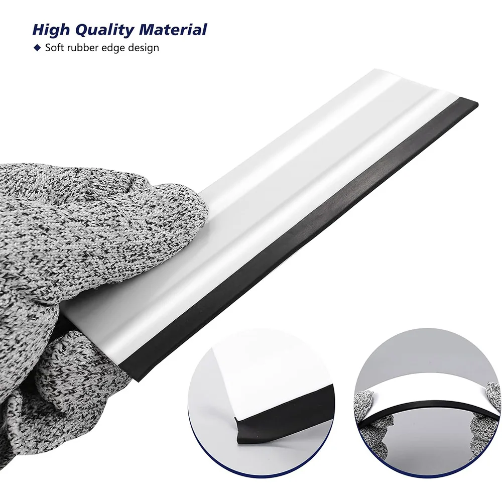 6 Inch Rubber Squeegee for Kitchens Glass Shower Water Blade Block Spatula for Car Windows Stickers Decals and Vinyl