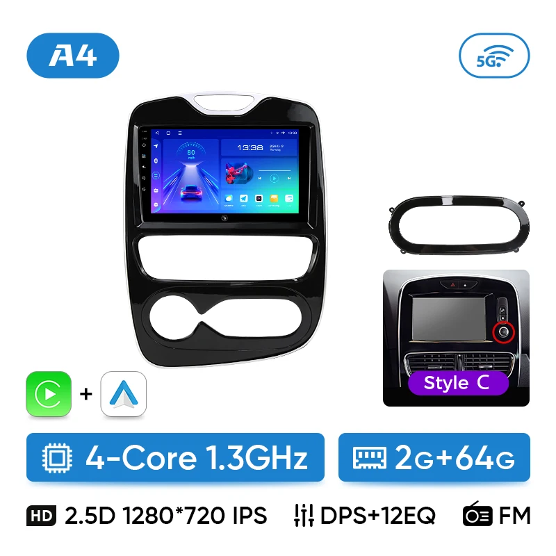 Ainavi Autoradio Voor Renault Clio 4 2012 2013 2014 2015 2016 2017 2018 Draadloze Carplay Android Auto Multimedia 2 Din autoradio