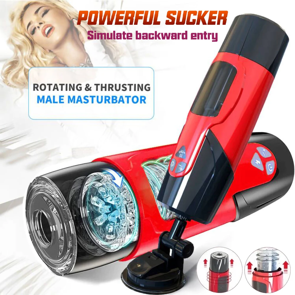 Automatic Male Masturbator Telescopic Rotation Vagina Masturbation Equipment Sex Toys for Men Goods for Adults Blowjob Vibrator